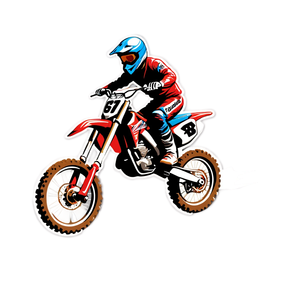 Motocross rider speeding through a race, motocross sticker