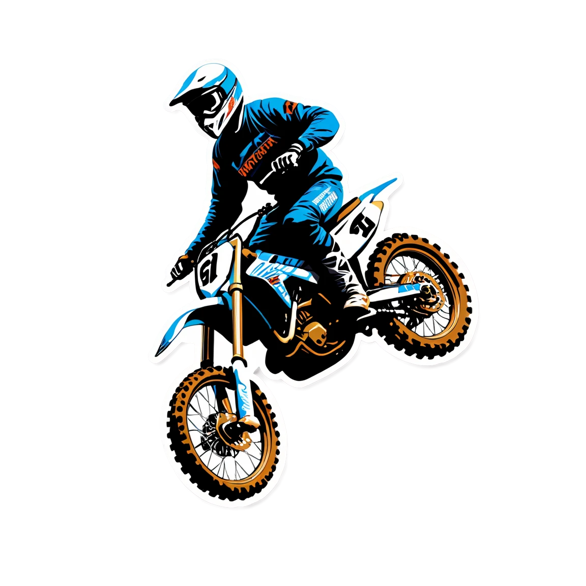 Motocross rider in the air, motocross sticker