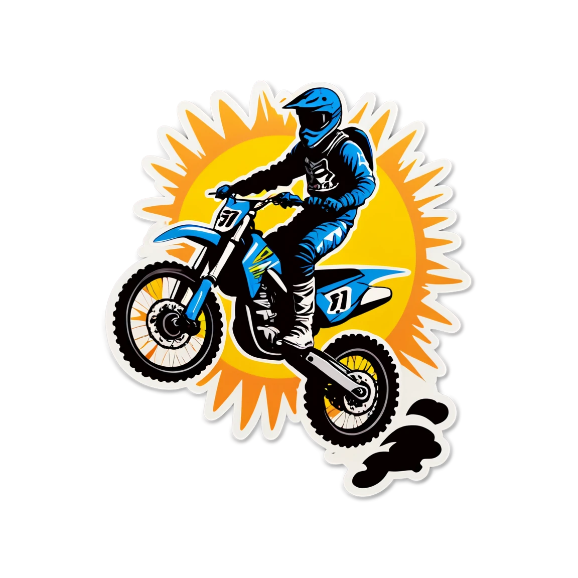 Motocross rider on a sunny day, motocross sticker