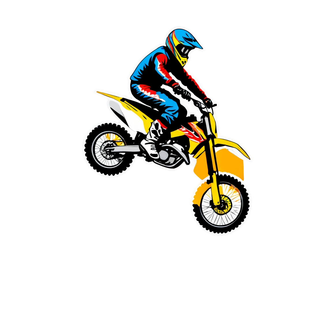 Motocross rider performing stunt, motocross sticker