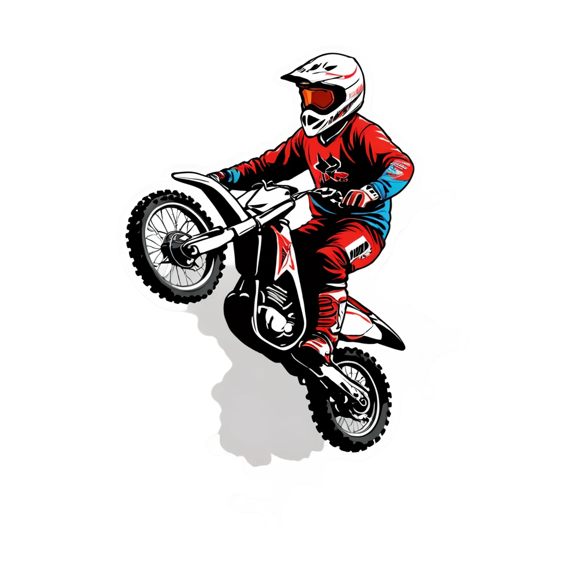 Motocross rider on dirt bike, motocross sticker