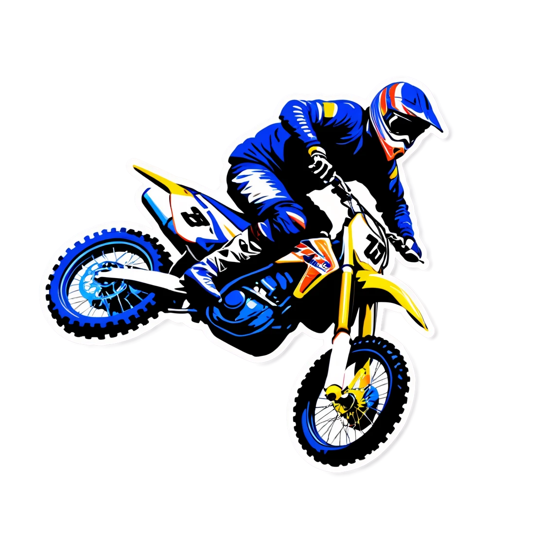 Motocross rider in action, motocross sticker