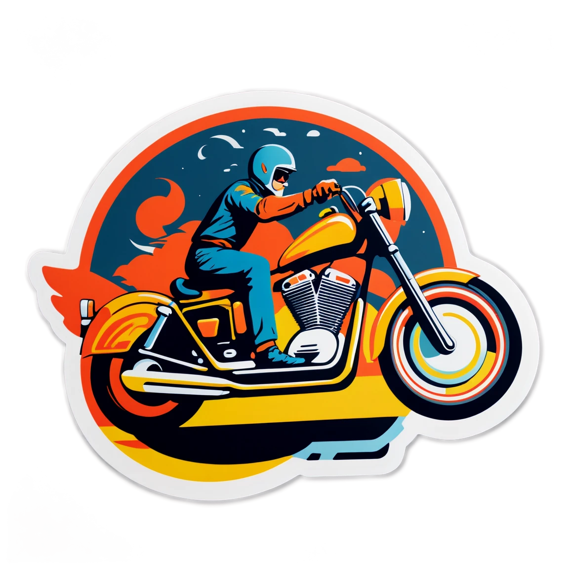 Retro motorcycle sticker