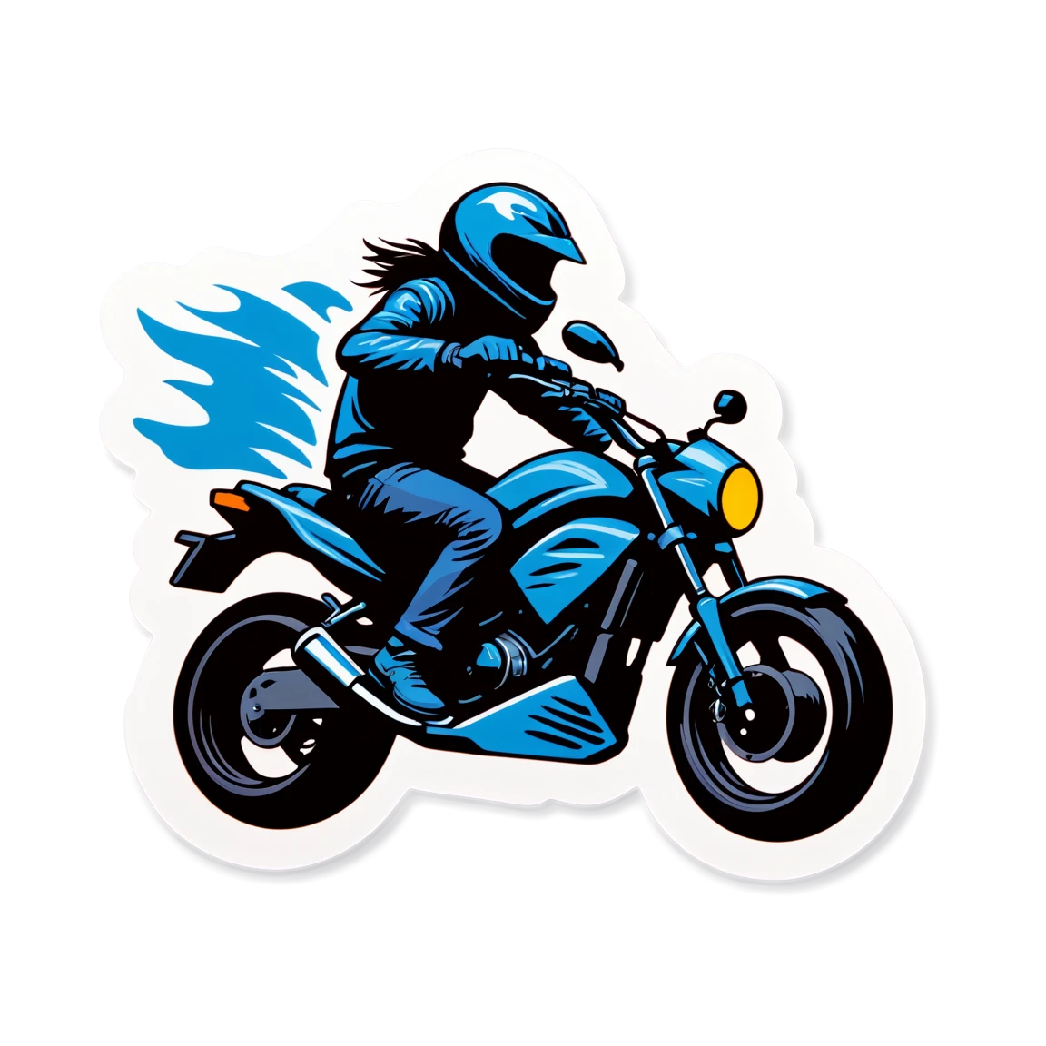 Motorcycle sticker in motion