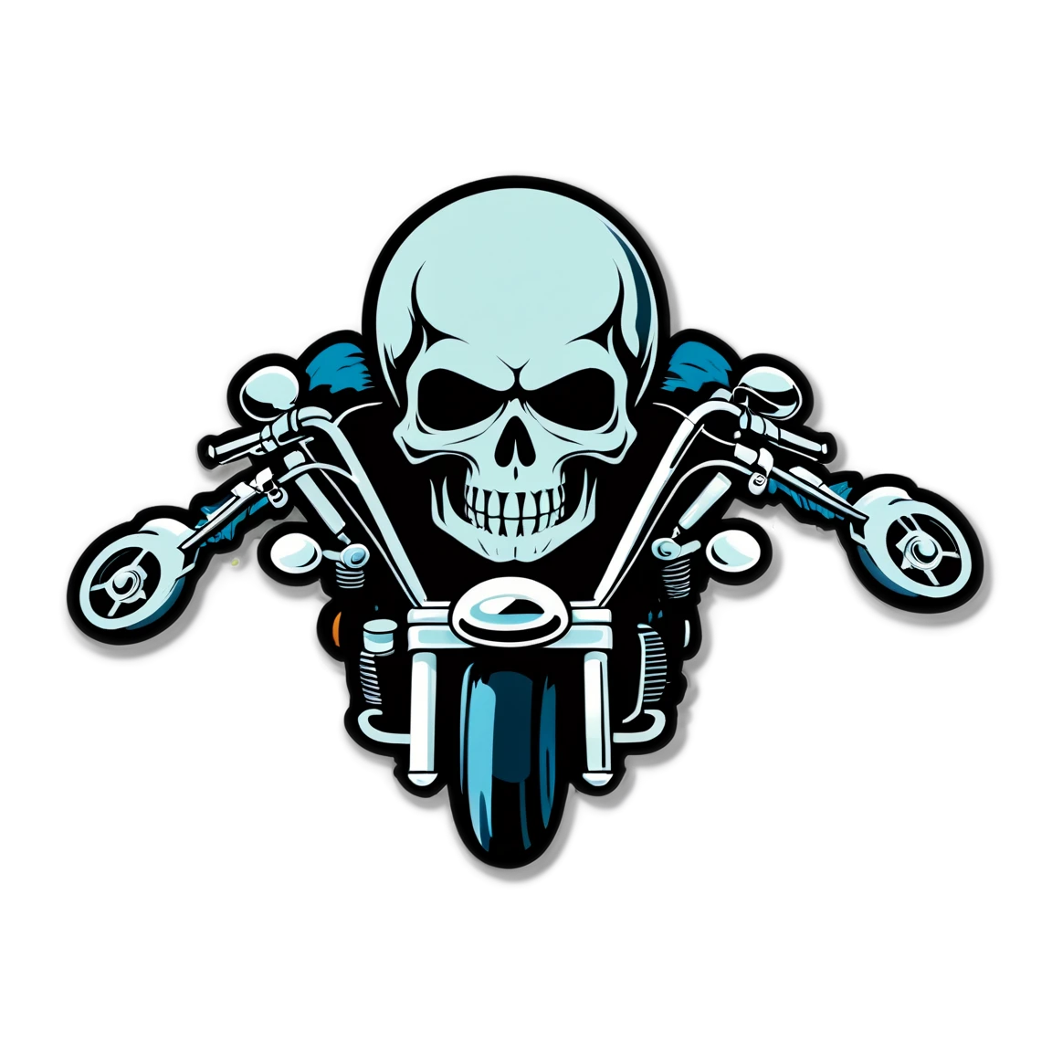 Motorcycle sticker with skulls