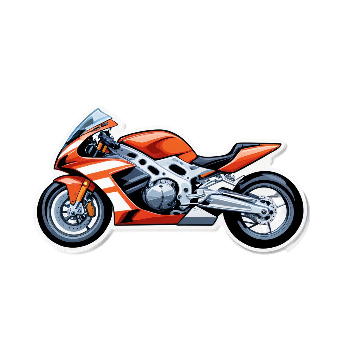 Motorcycle sticker with racing stripes