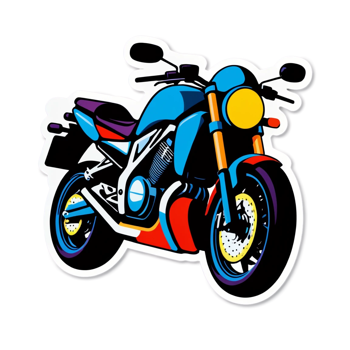 Colorful motorcycle sticker