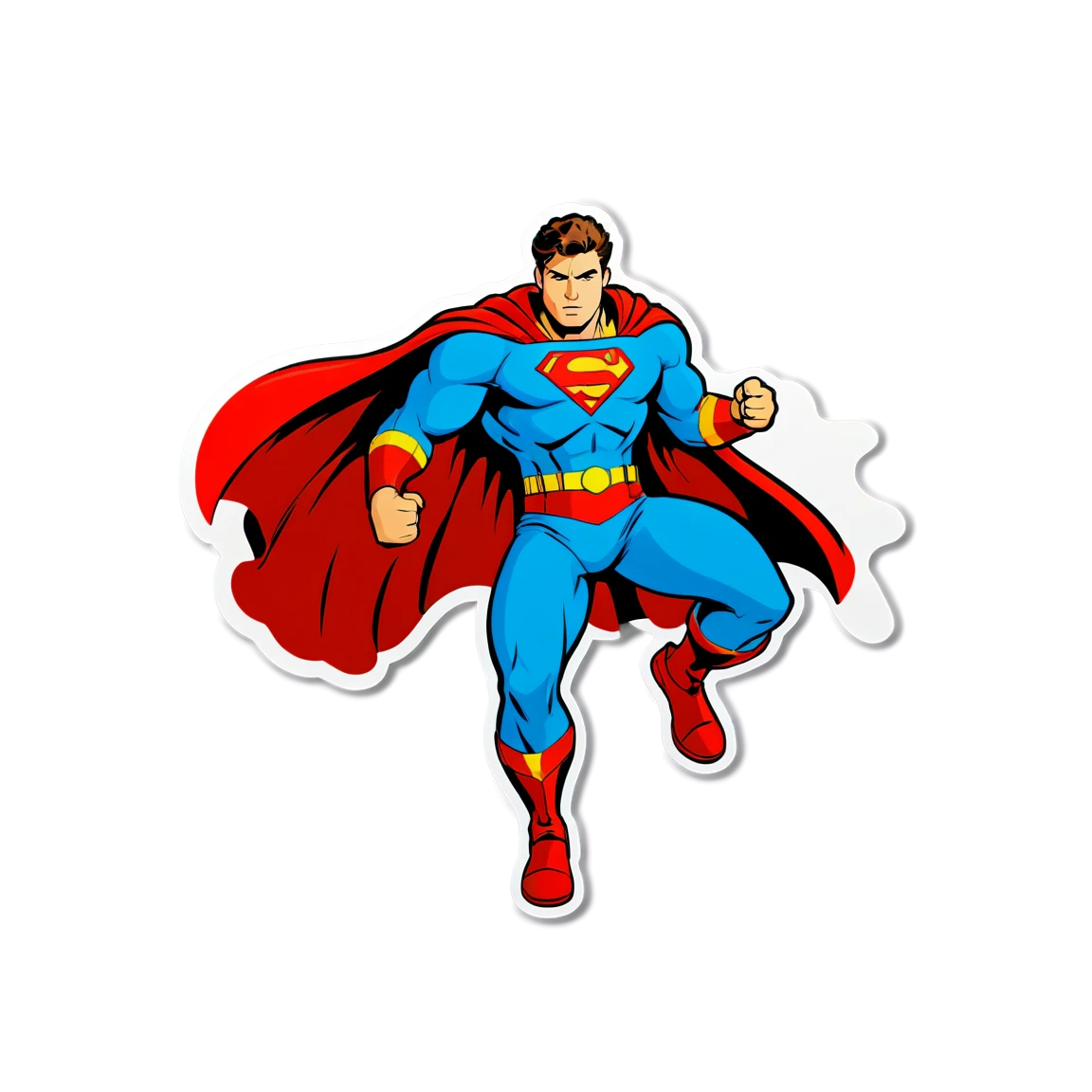 Hero in action, movie sticker