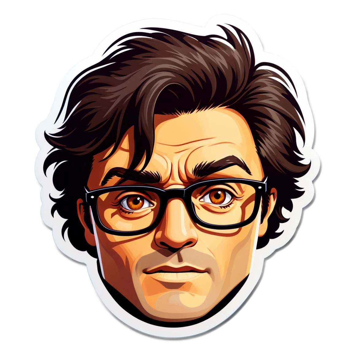 Wearing glasses, movie sticker