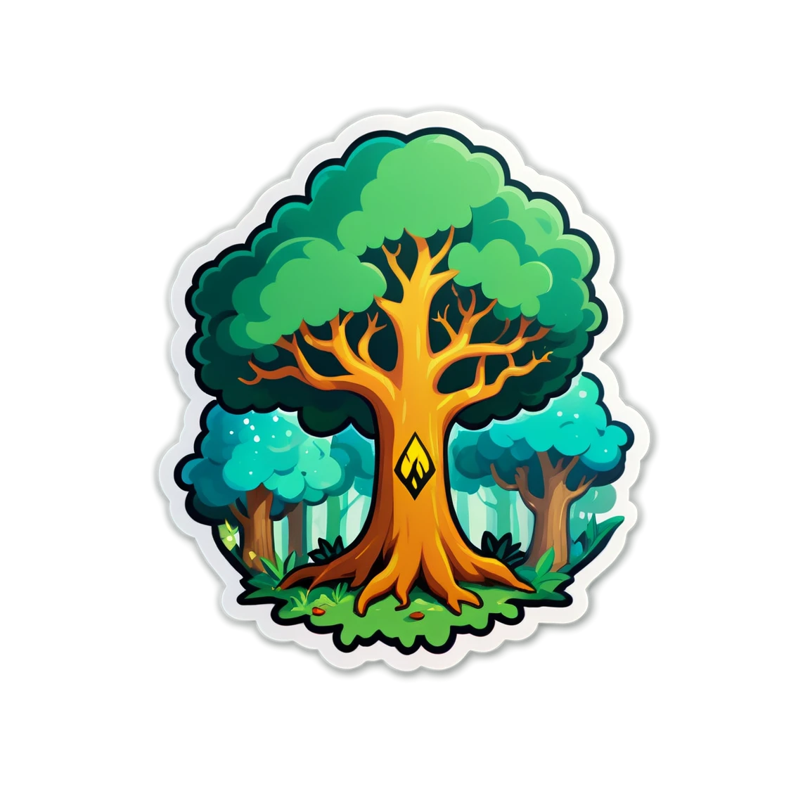 MTG in a mystical forest, magical sticker, MTG sticker