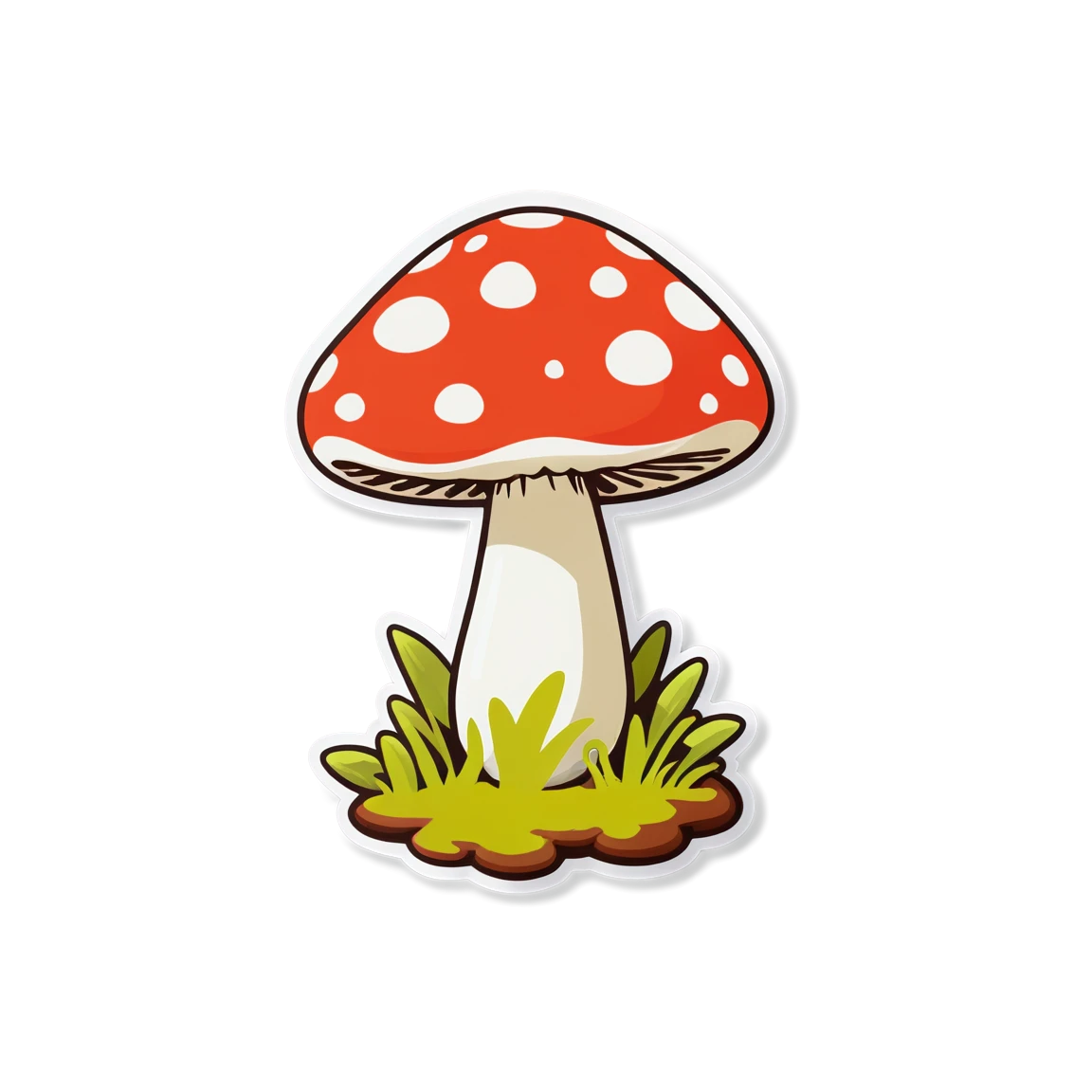 Garden mushroom, red mushroom sticker, mushroom sticker