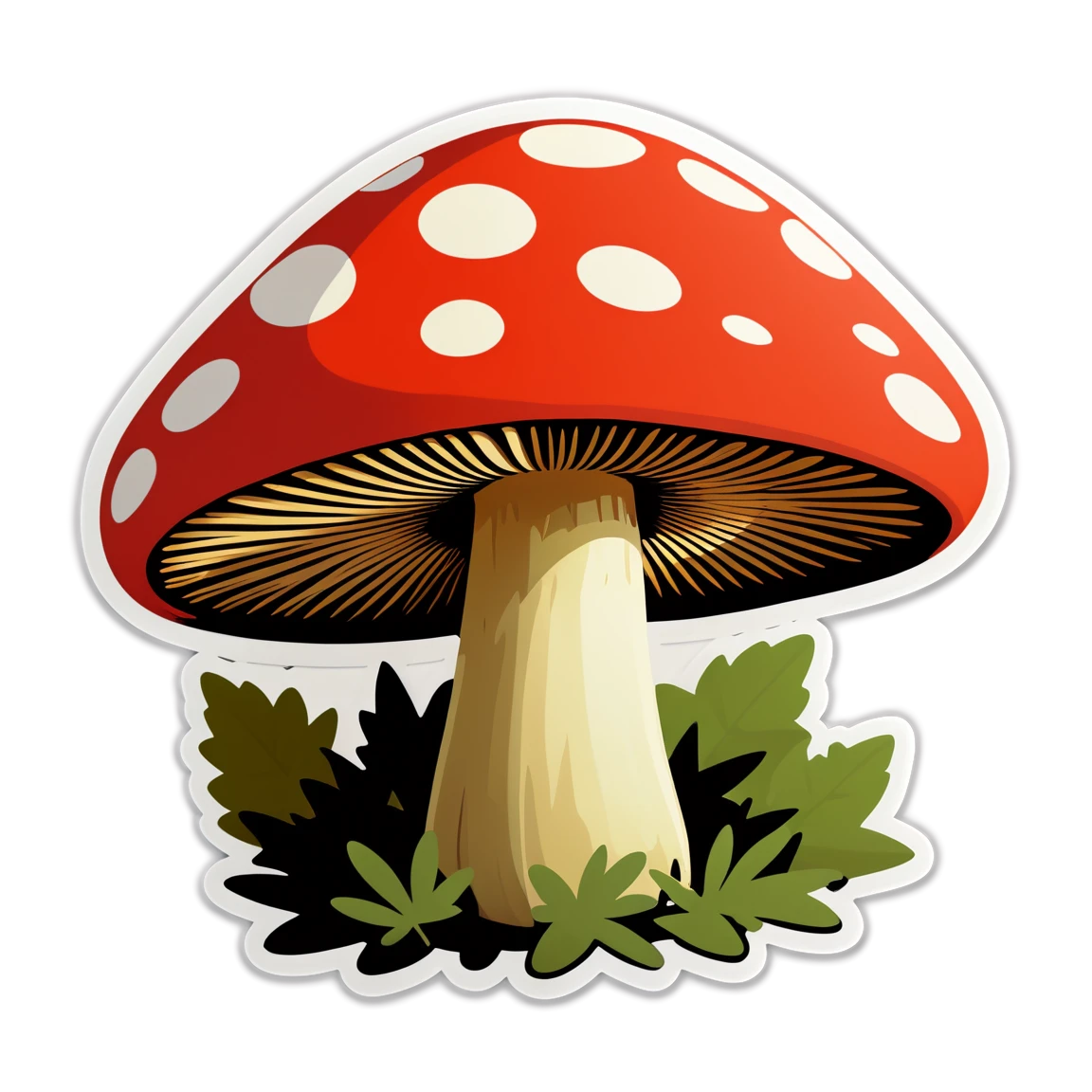 Natural mushroom, red mushroom sticker, mushroom sticker