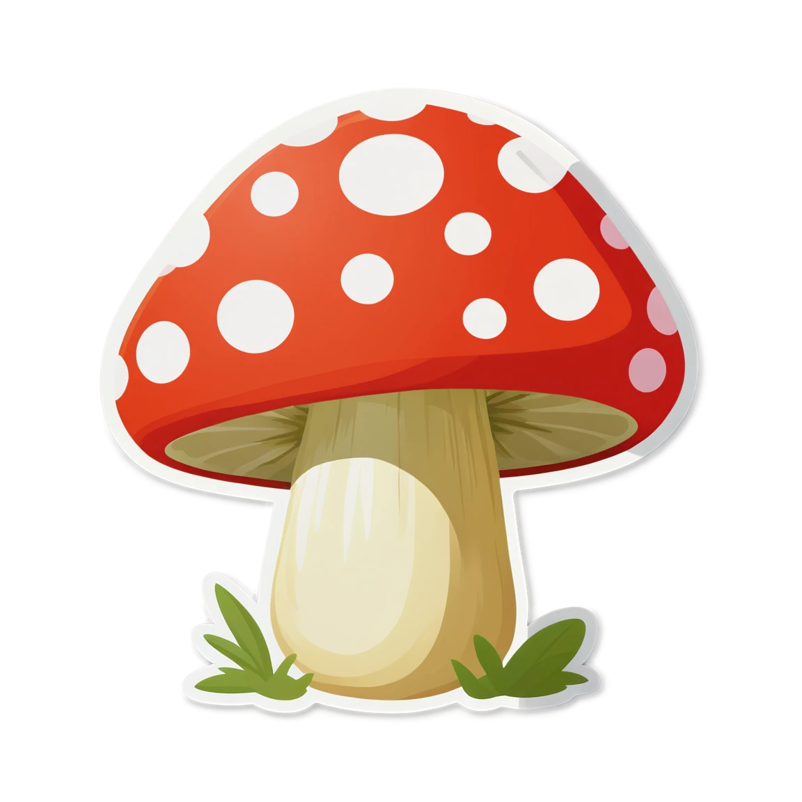 Natural mushroom, red mushroom sticker, mushroom sticker