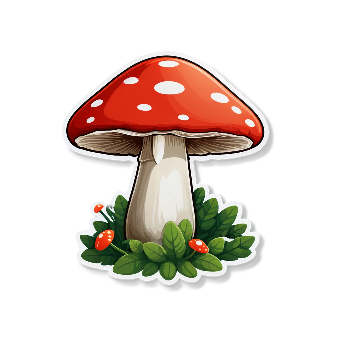 Natural mushroom, red mushroom sticker, mushroom sticker