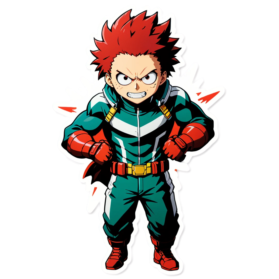 My Hero Academia Kirishima with determined expression, hero sticker, My Hero Academia sticker