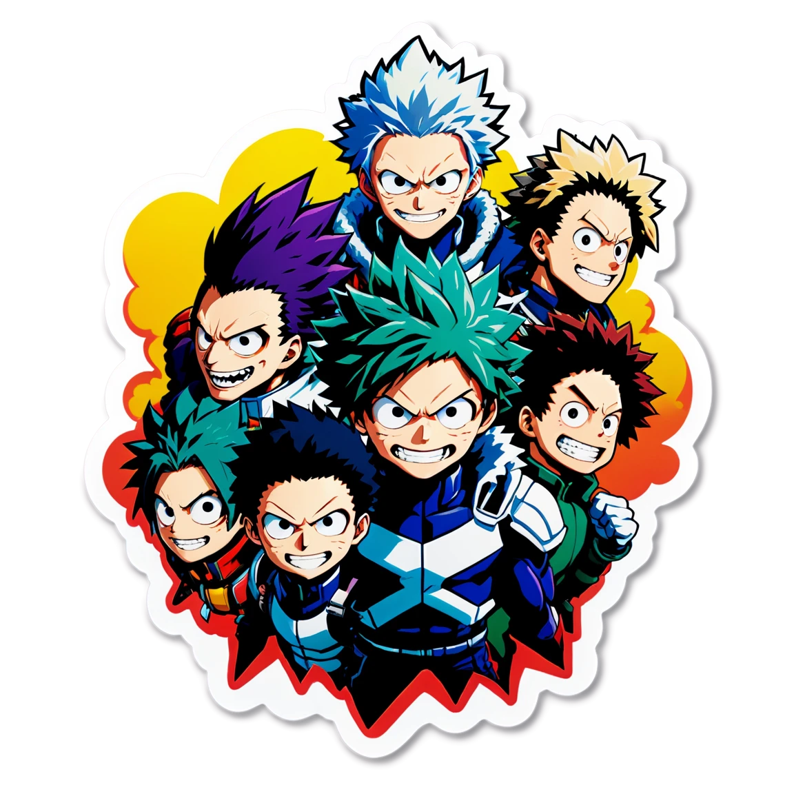 My Hero Academia villains group, hero sticker, My Hero Academia sticker