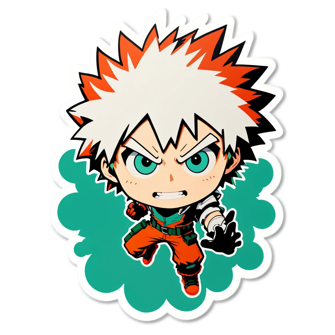 My Hero Academia Bakugo using quirk, hero sticker, My Hero Academia sticker