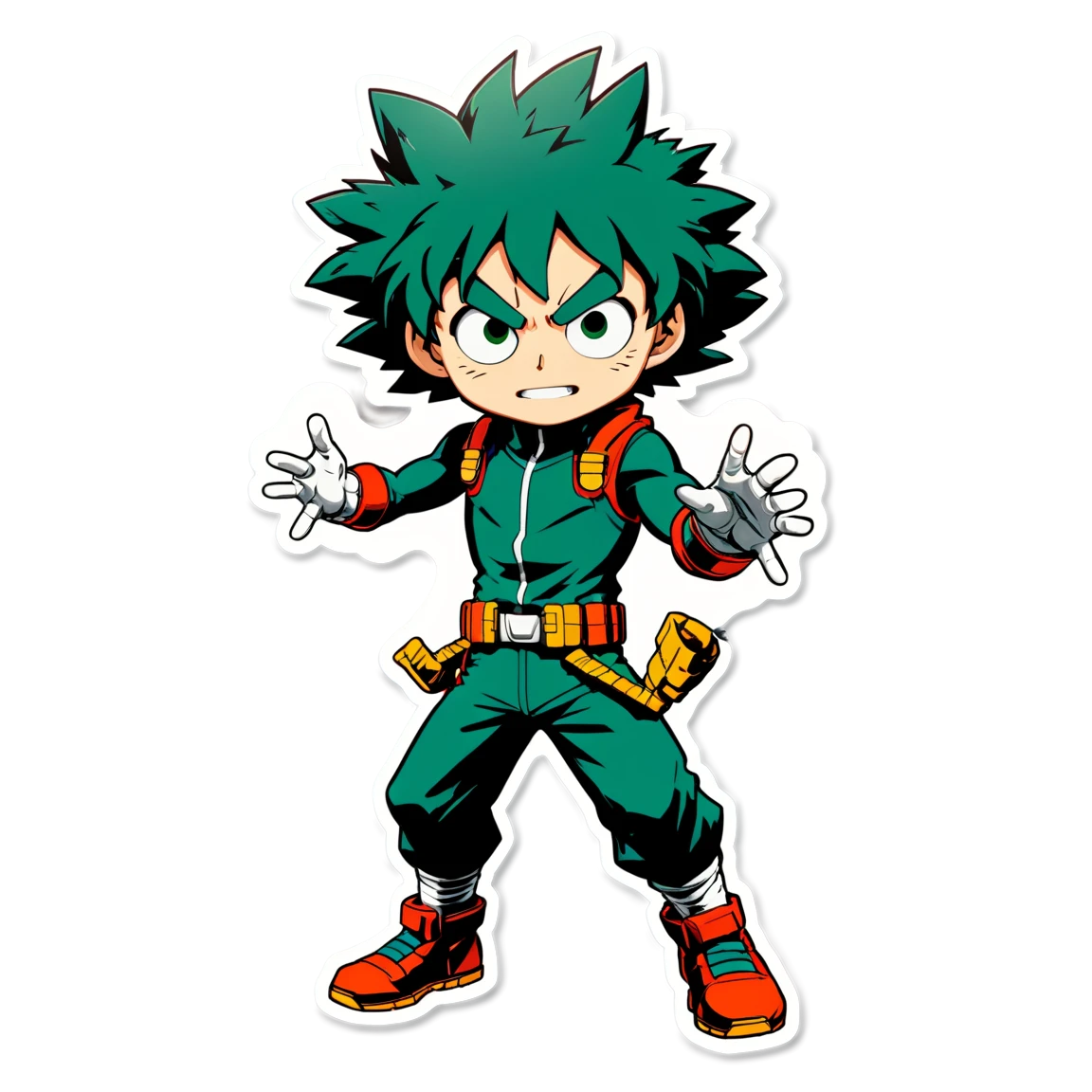 My Hero Academia Deku in heroic stance, hero sticker, My Hero Academia sticker