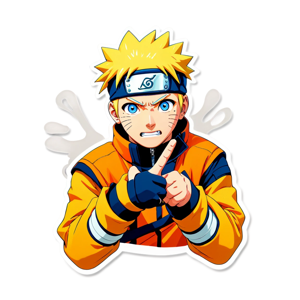 Naruto sticker doing hand signs