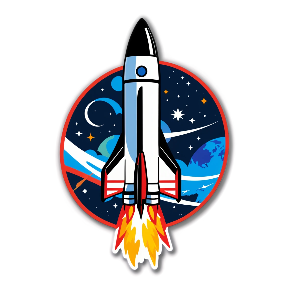 NASA with rocket, NASA sticker