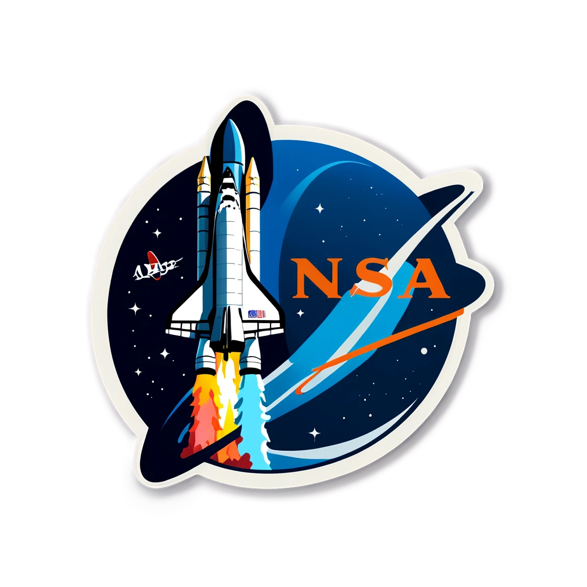 NASA with space shuttle, NASA sticker