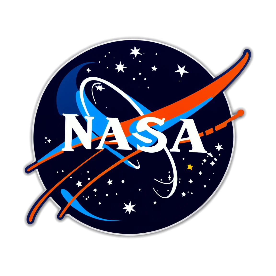 NASA with stars, NASA sticker