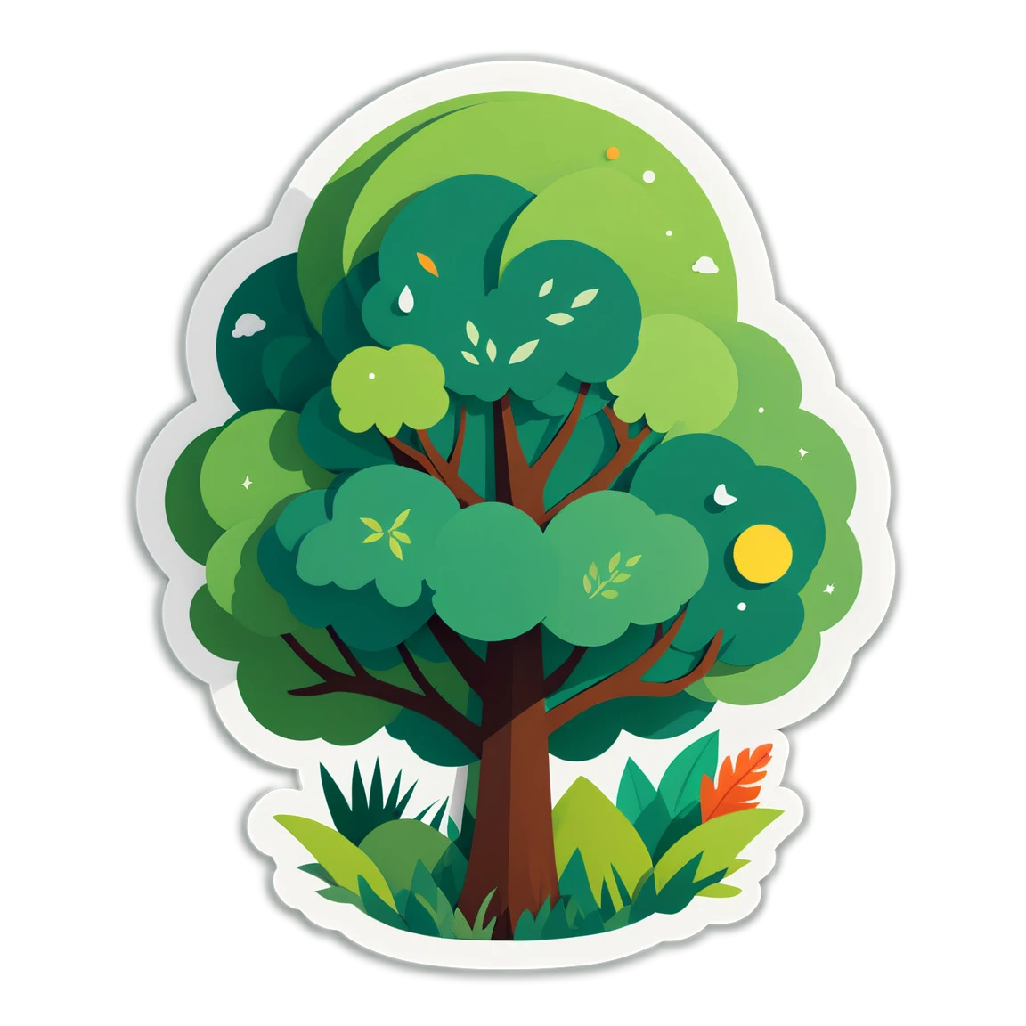 Nature sticker with forest