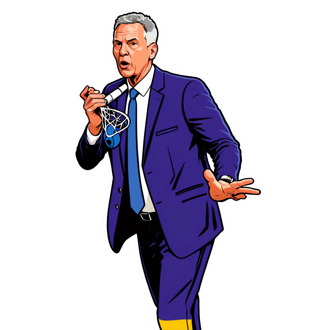 NBA coach with a whistle, NBA sticker