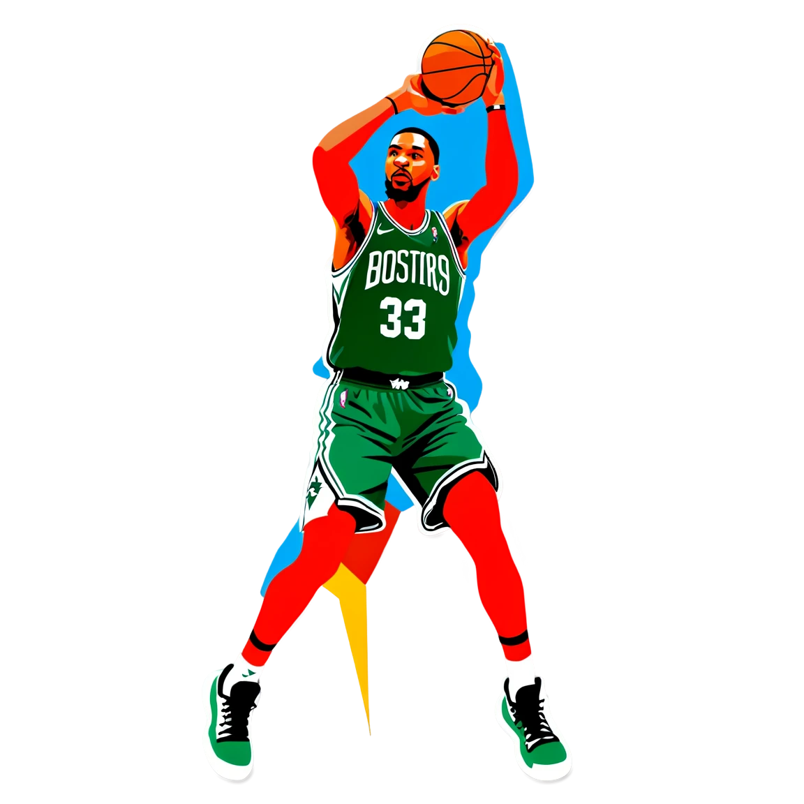 NBA player three-pointer, NBA sticker