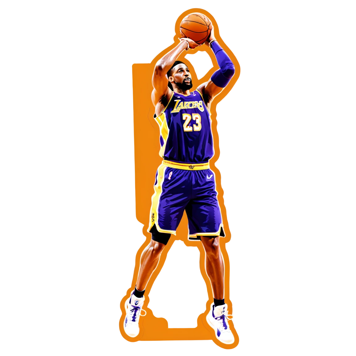 NBA player taking a jump shot, NBA sticker