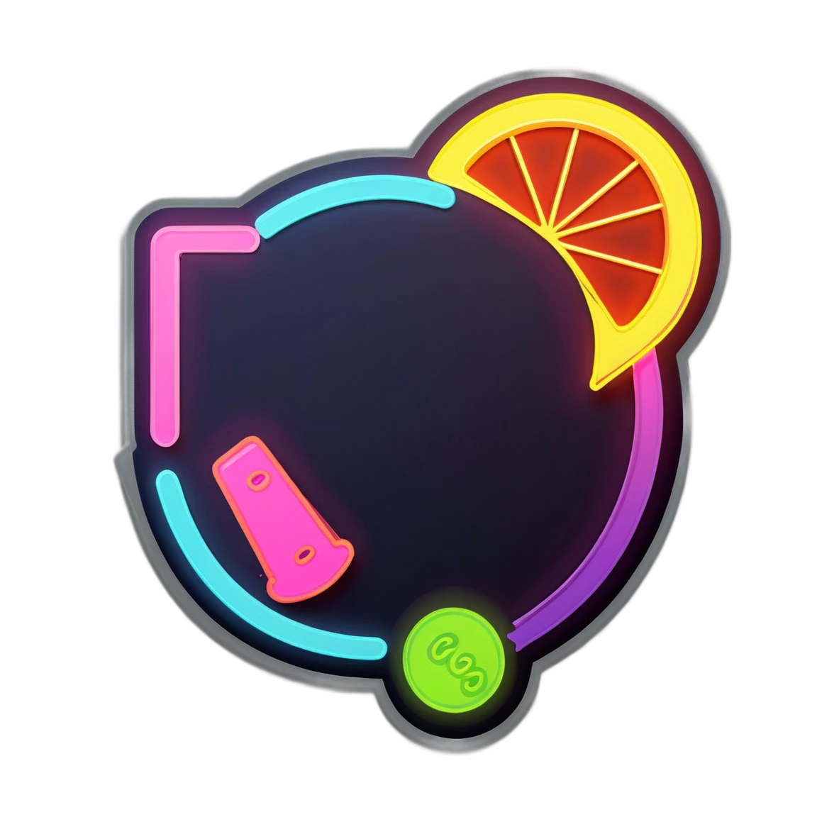 Neon drink, neon sticker, neon colored sticker