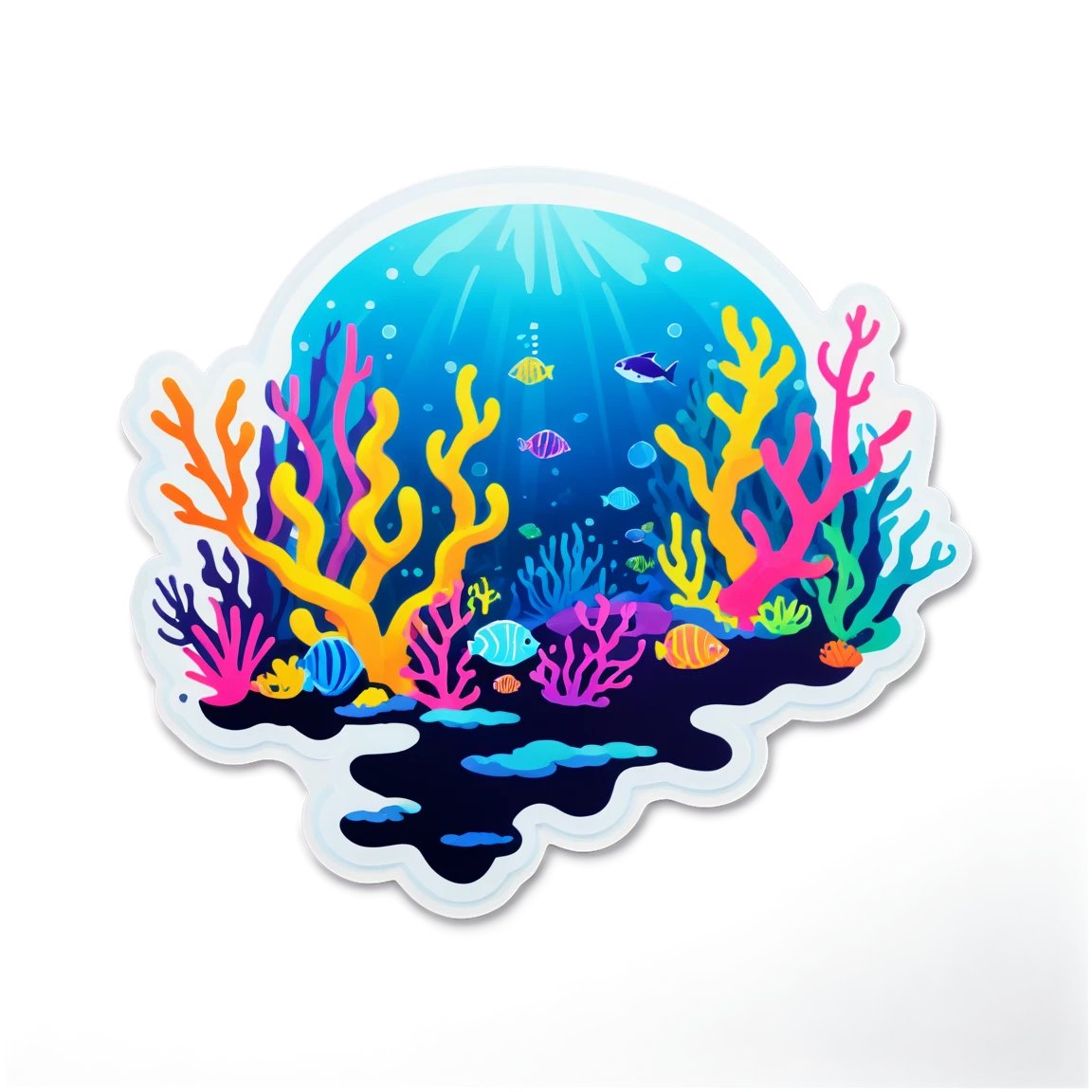 Neon coral, neon sticker, neon colored sticker