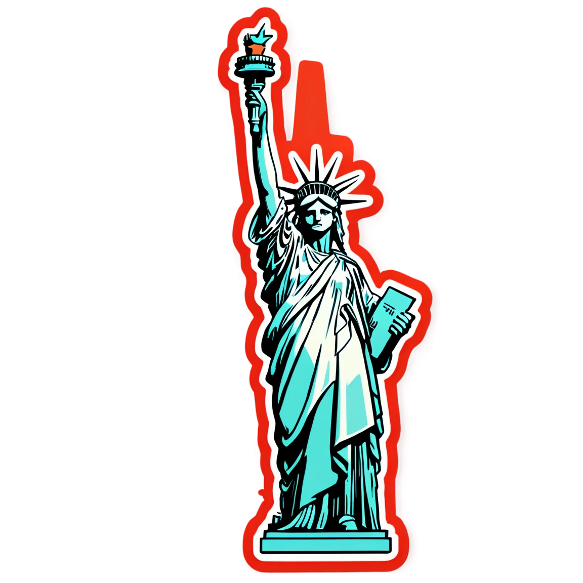 New York with the Statue of Liberty, city sticker, New York sticker