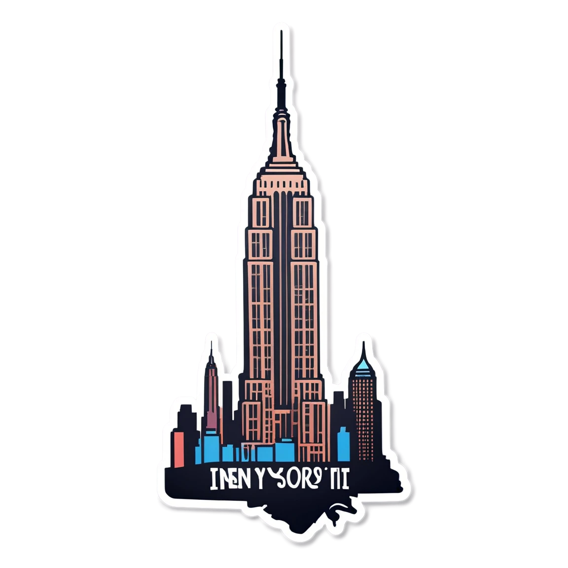 New York with the Empire State Building, city sticker, New York sticker