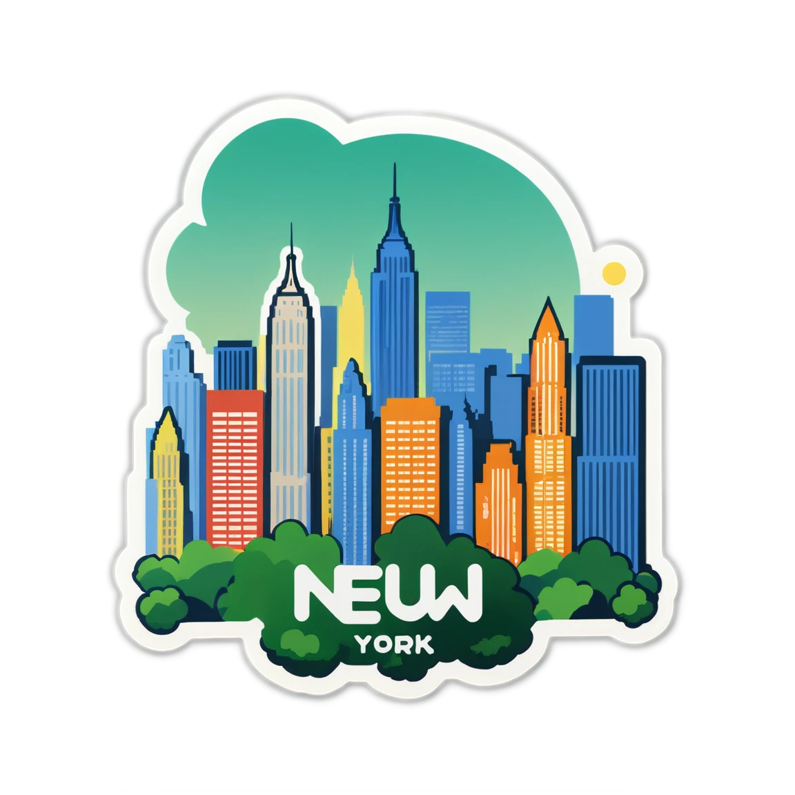 New York in Central Park, city sticker, New York sticker