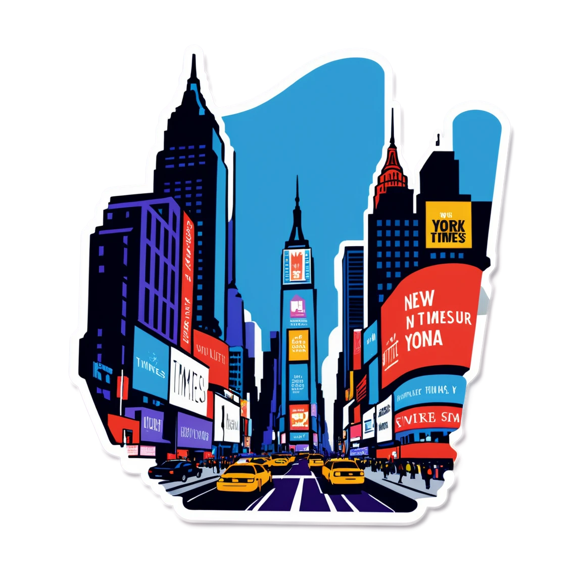 New York in Times Square, city sticker, New York sticker