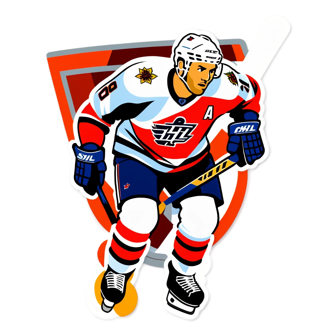 NHL playing defense, hockey sticker, NHL sticker