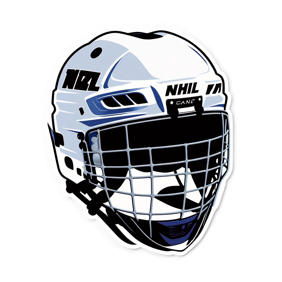 NHL wearing a helmet, hockey sticker, NHL sticker