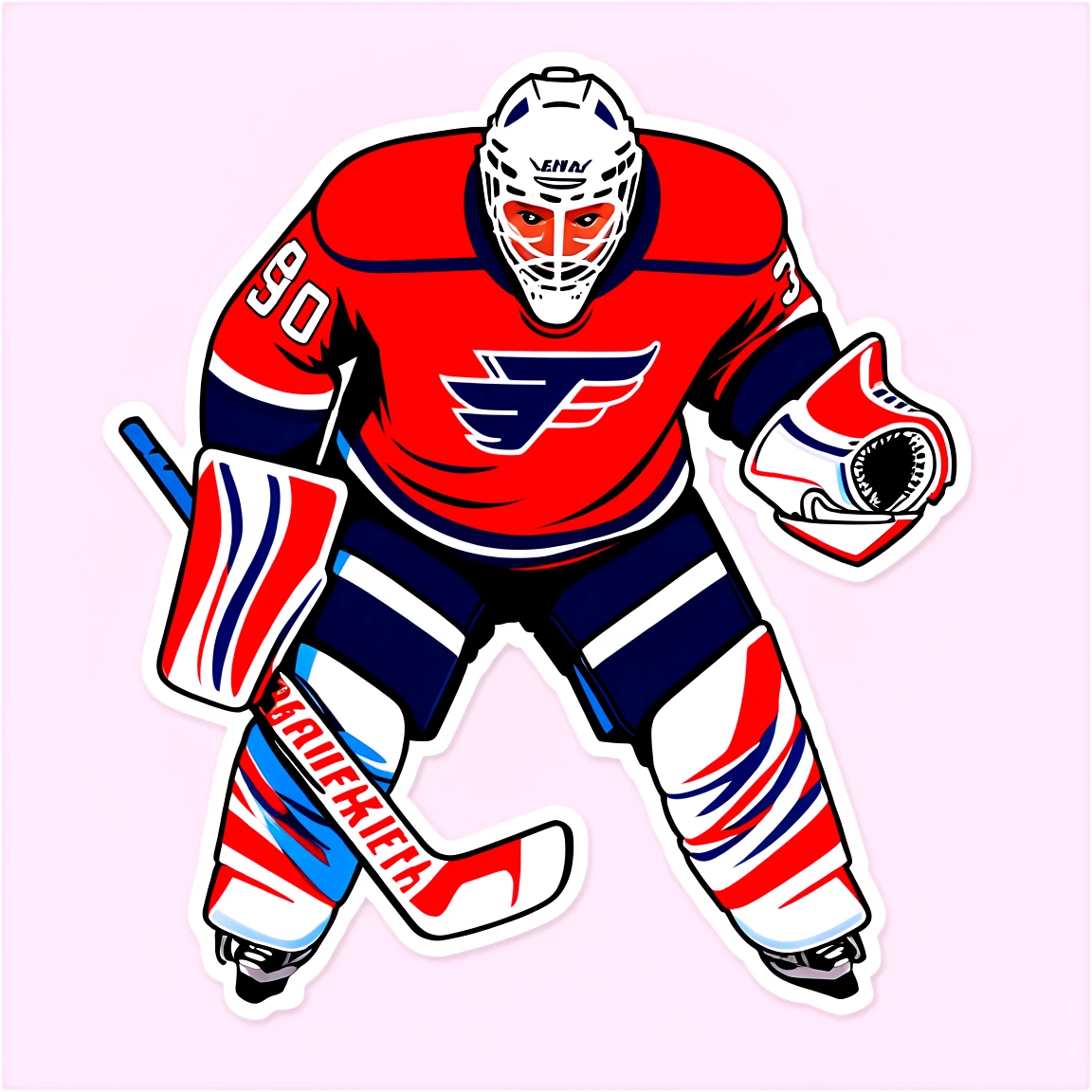 NHL making a save, hockey sticker, NHL sticker