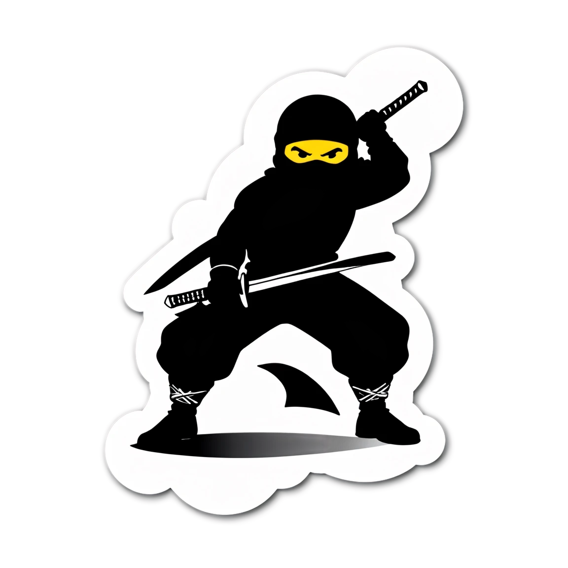 Ninja with sword, ninja sticker