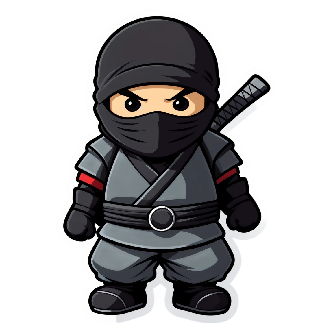 Ninja being silent, ninja sticker