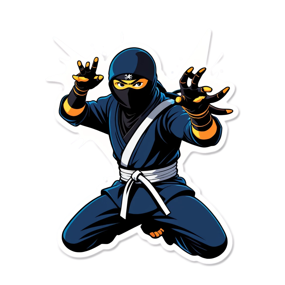 Ninja throwing shuriken, ninja sticker