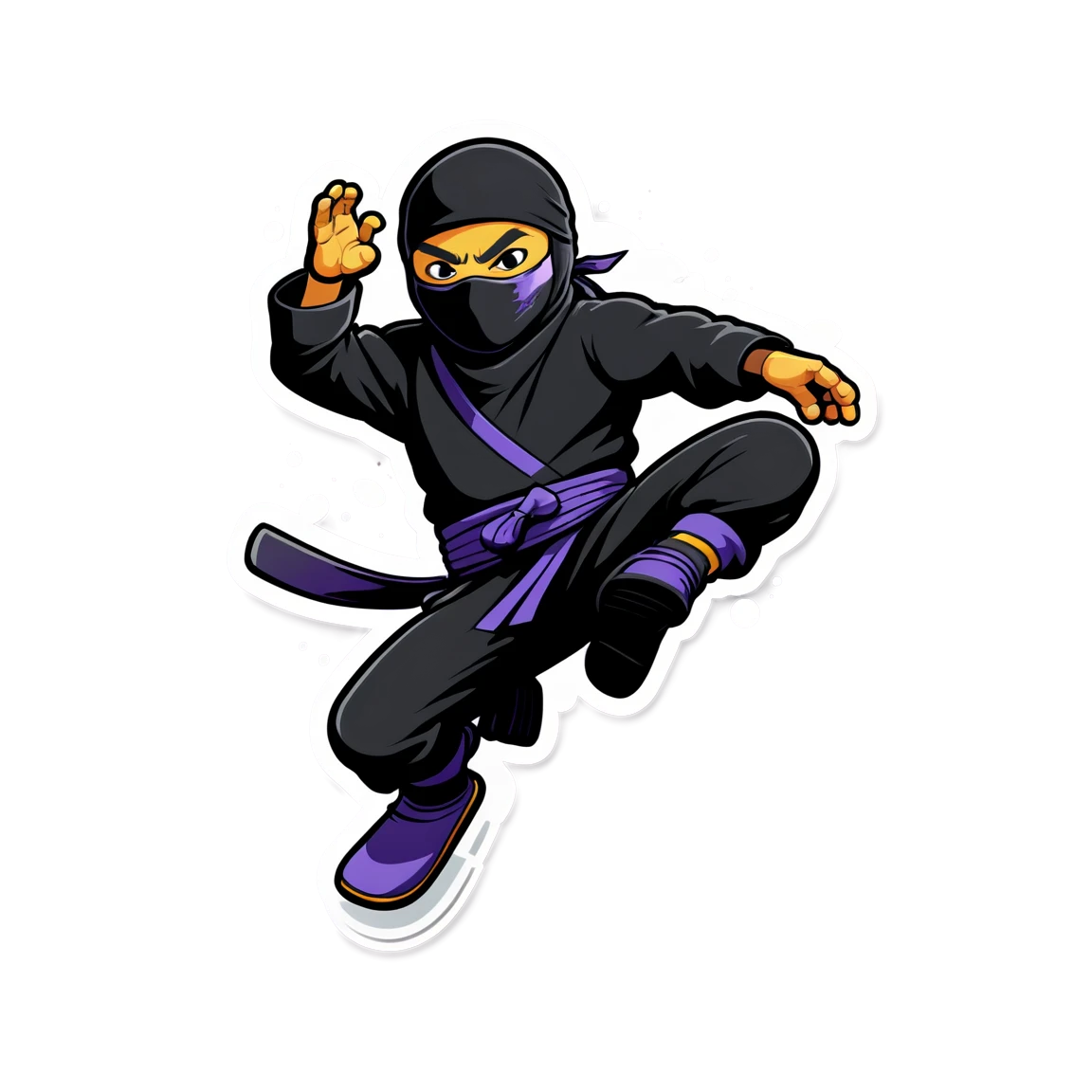 Ninja performing a flip, ninja sticker