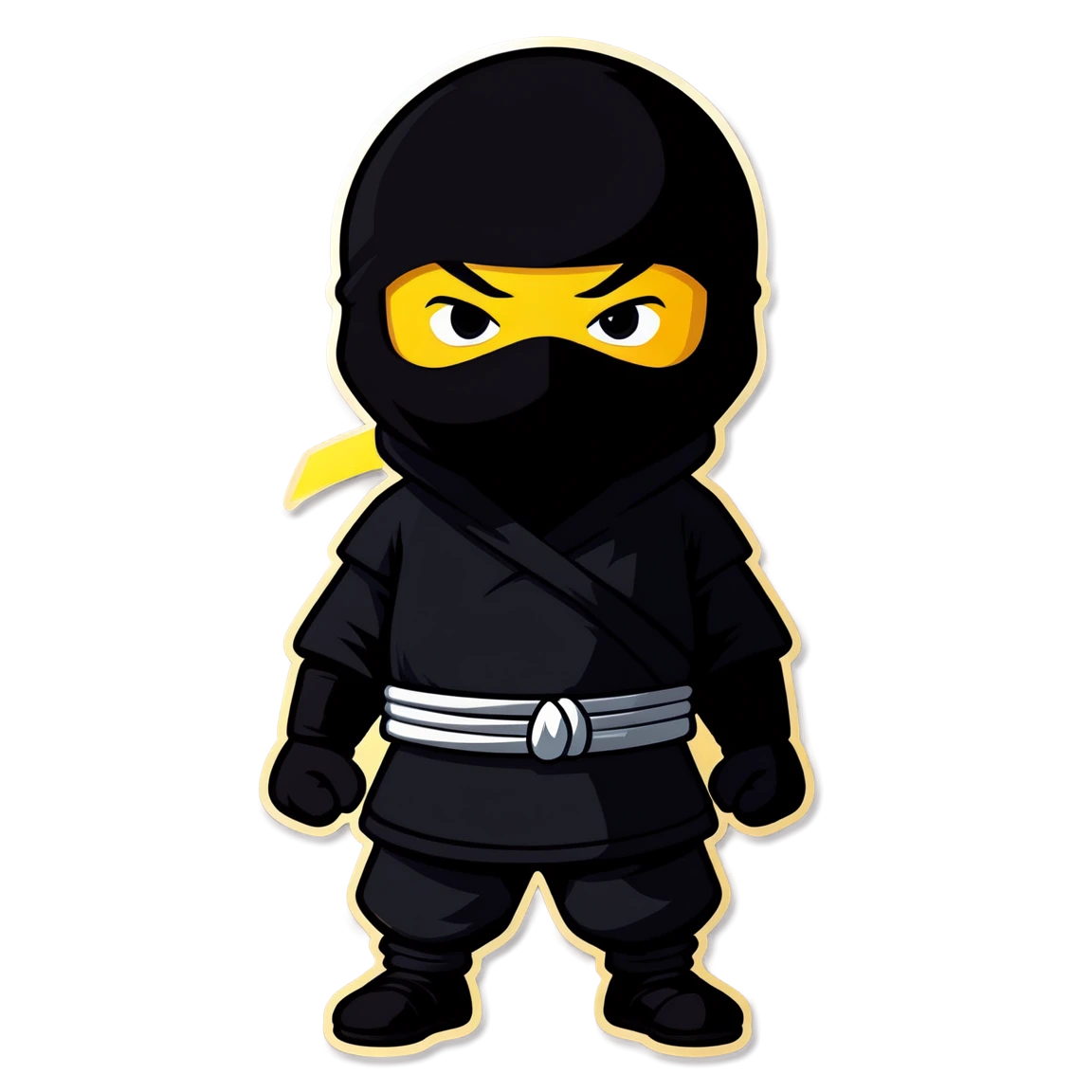 Ninja in black outfit, ninja sticker