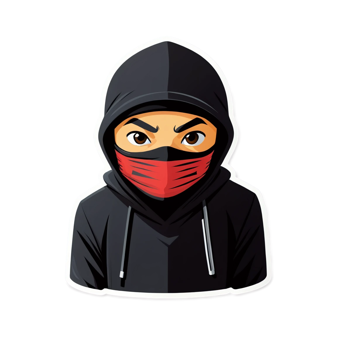 Ninja with mask and hood, ninja sticker