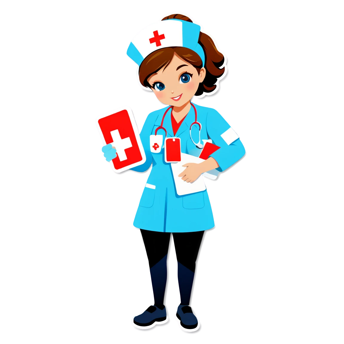 Nurse providing care, nurse sticker