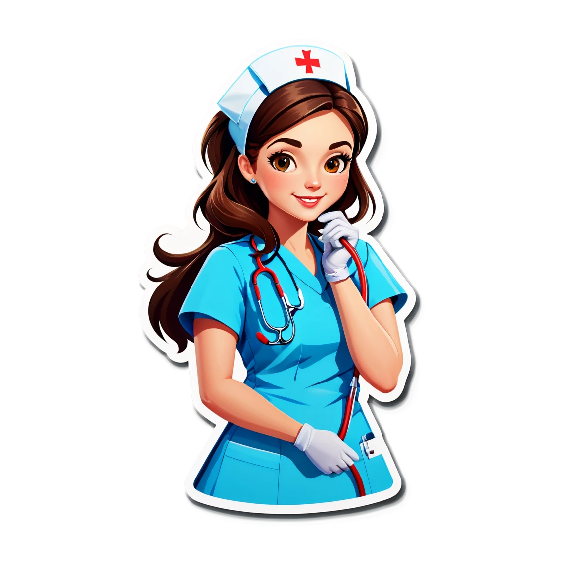 Nurse with a stethoscope, nurse sticker