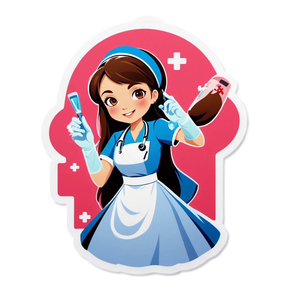 Nurse in a hospital, nurse sticker