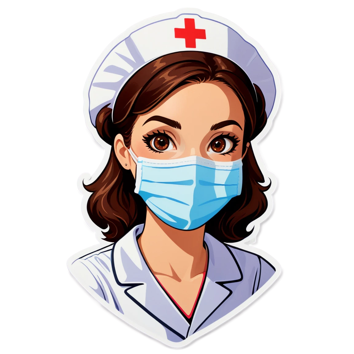 Nurse wearing a mask, nurse sticker