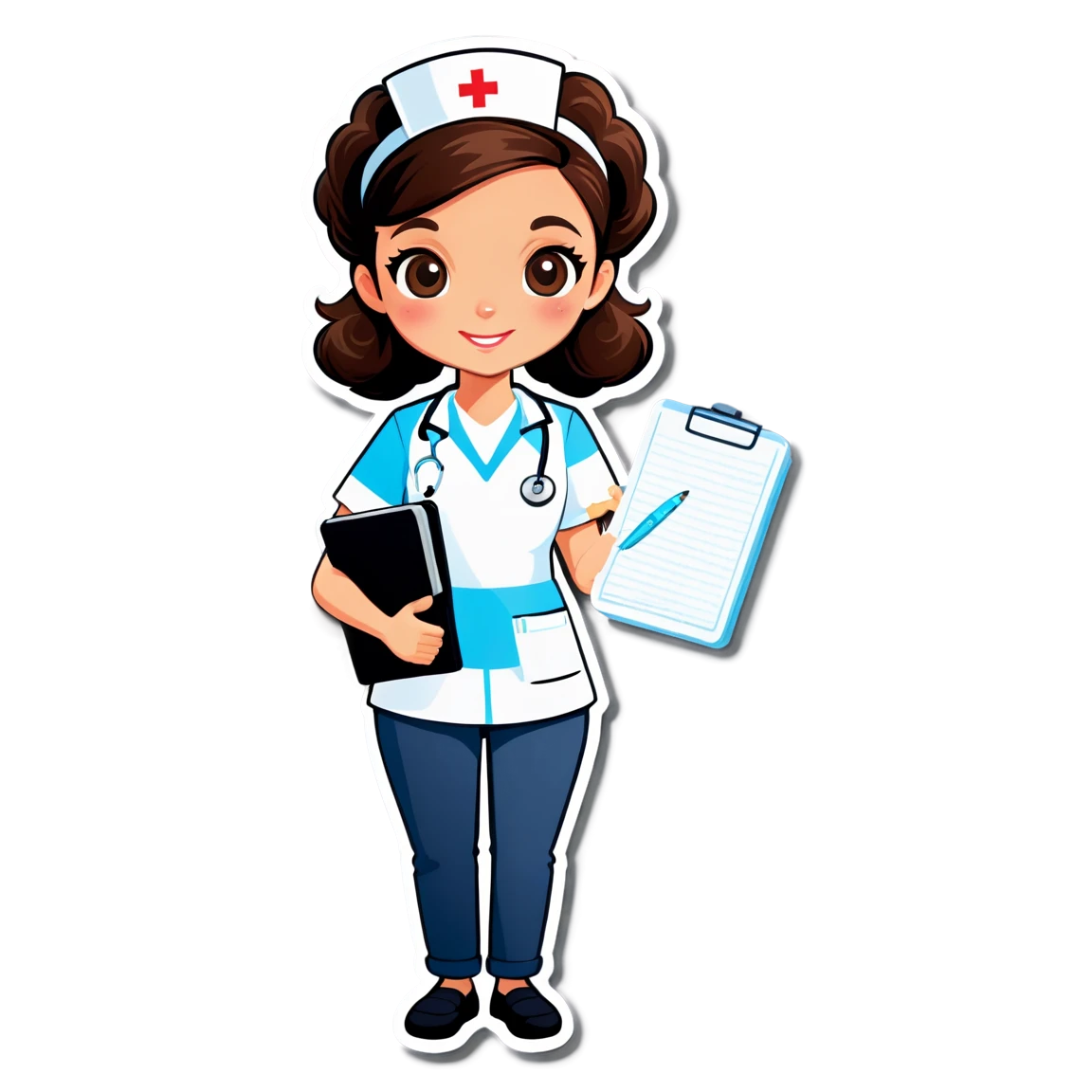 Nurse taking notes, nurse sticker